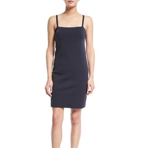 Helmut Lang navy blue Neoprene Scuba Dress - Picture 1 of 11